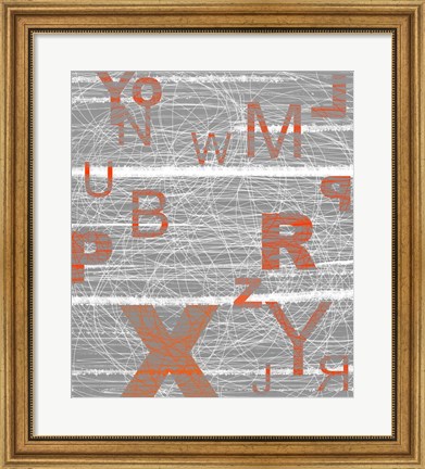Framed Numbers Orange Print
