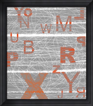 Framed Numbers Orange Print