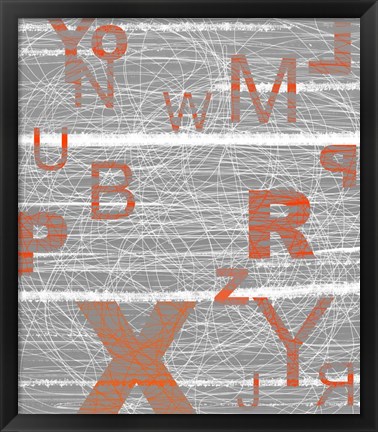 Framed Numbers Orange Print