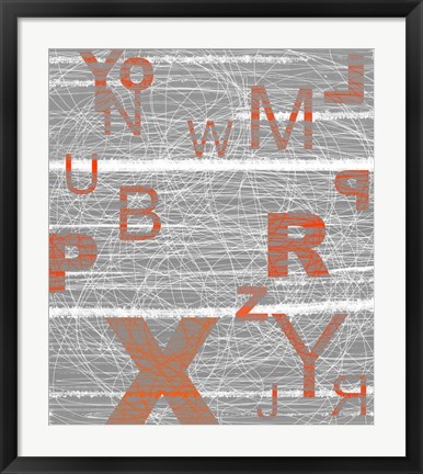 Framed Numbers Orange Print