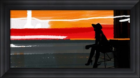 Framed Sunset In Hamptons 1 Print