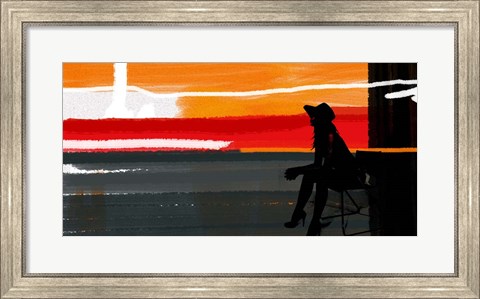 Framed Sunset In Hamptons 1 Print