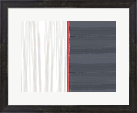 Framed White And Gray Print