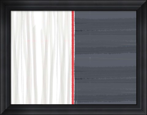 Framed White And Gray Print
