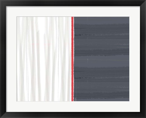 Framed White And Gray Print