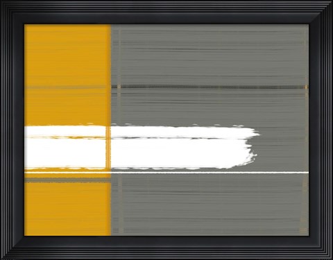 Framed Grey And Yellow Print