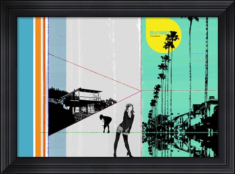 Framed Sunset In Hamptons 2 Print