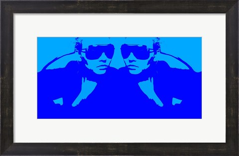 Framed Niki Mirror Blue Print