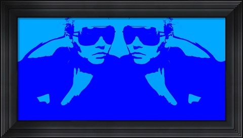 Framed Niki Mirror Blue Print