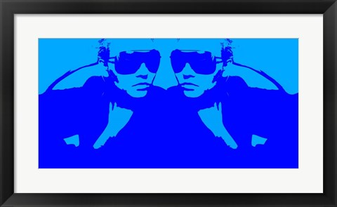 Framed Niki Mirror Blue Print