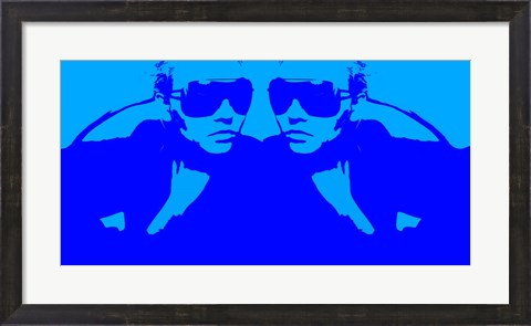 Framed Niki Mirror Blue Print