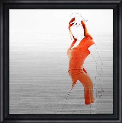 Framed Orange Dress Print