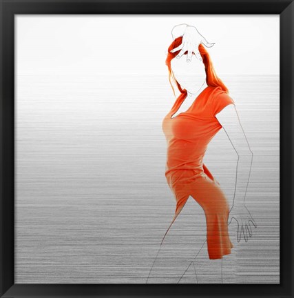 Framed Orange Dress Print