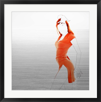 Framed Orange Dress Print