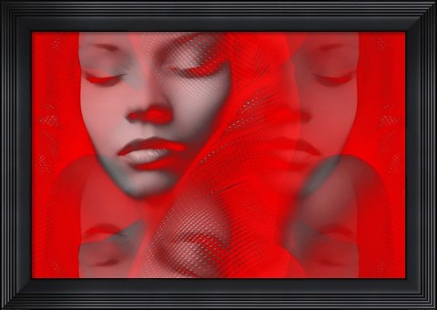 Framed Red Beauty Mirrored Print