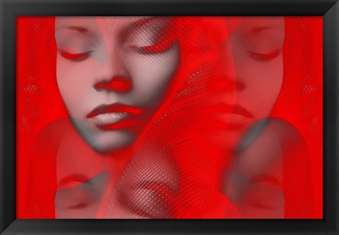 Framed Red Beauty Mirrored Print