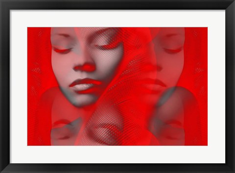 Framed Red Beauty Mirrored Print