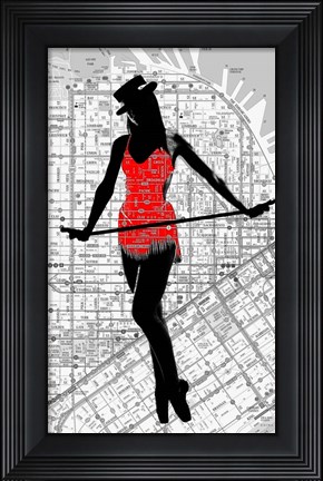 Framed Map And Dance Print