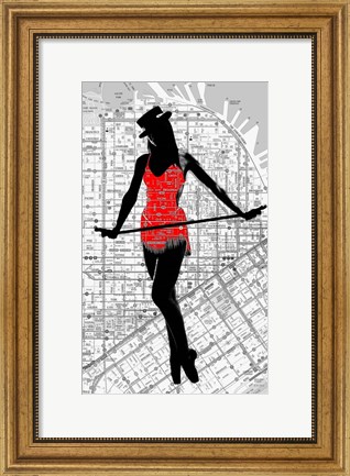 Framed Map And Dance Print