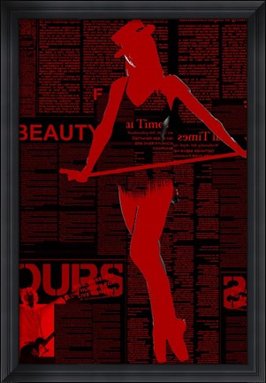 Framed Red Paper Dance Print