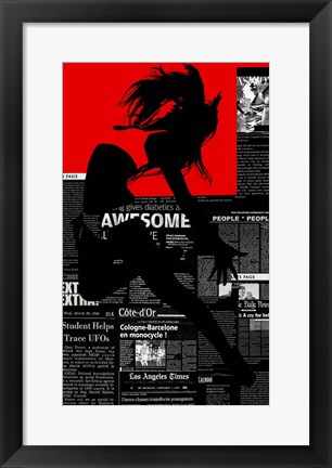 Framed Red Paper Flight Print