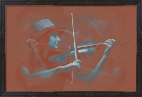 Framed Violinist Brown Print