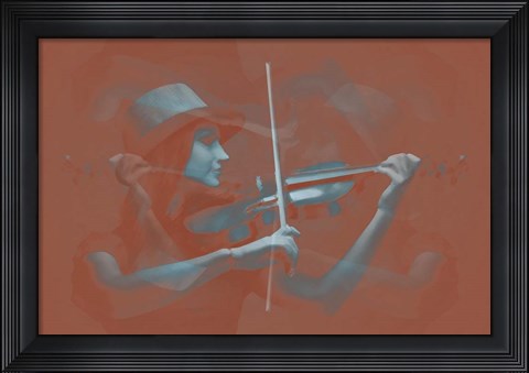 Framed Violinist Brown Print