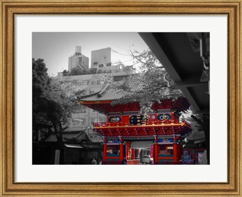 Framed Temple In Tokyo Print