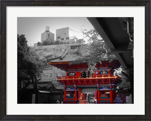 Framed Temple In Tokyo Print