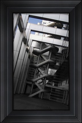 Framed Stairs Fuji Building Print