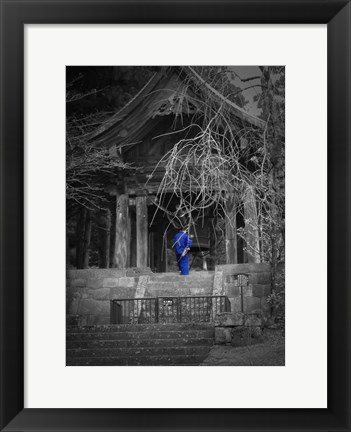 Framed Monk And Bell Print