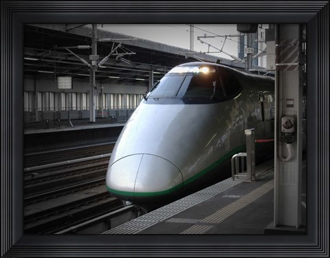 Framed Speed Train (Or Shinkanzen) Print