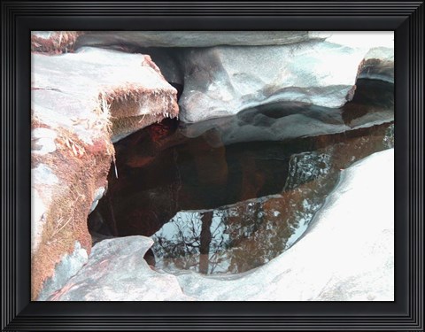 Framed Stones And Water Print