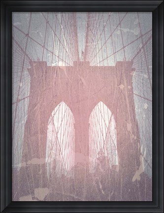 Framed Brooklyn Bridge Red Print