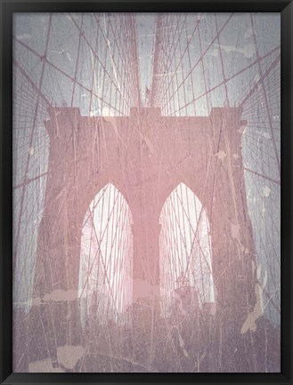 Framed Brooklyn Bridge Red Print