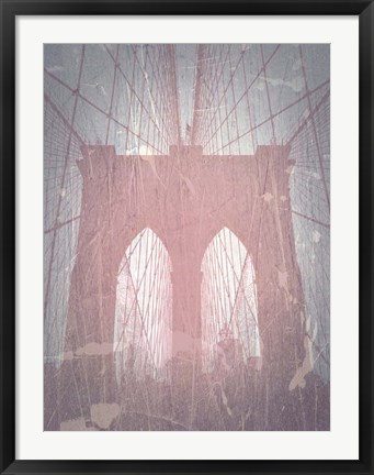 Framed Brooklyn Bridge Red Print