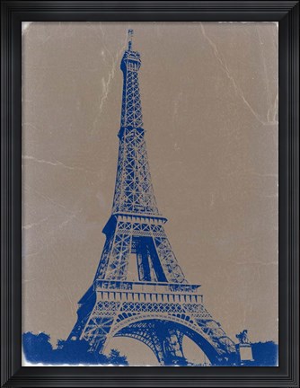 Framed Eiffel Tower Blue Print