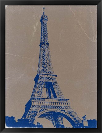 Framed Eiffel Tower Blue Print