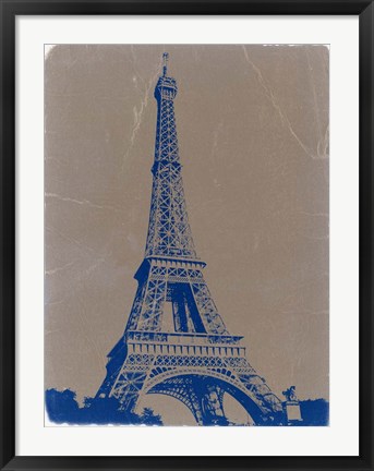 Framed Eiffel Tower Blue Print