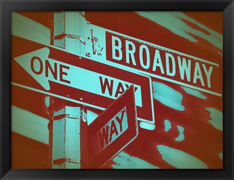 Framed New York Broadway Sign Print