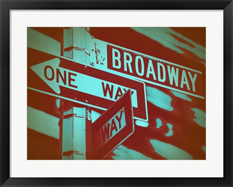 Framed New York Broadway Sign Print