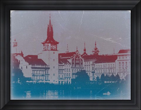 Framed Prague Golden City Print