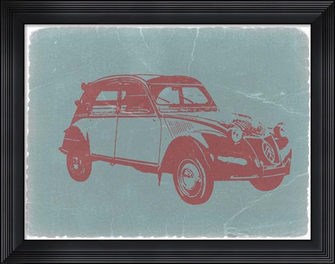 Framed Citroen 2CV Red Print