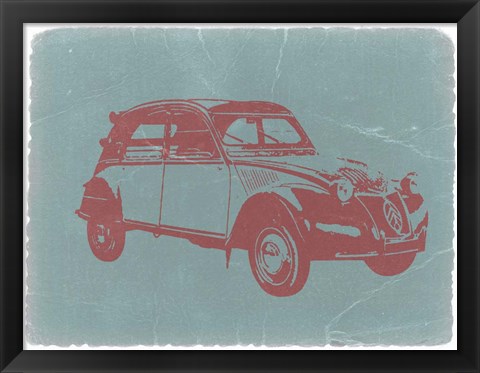 Framed Citroen 2CV Red Print