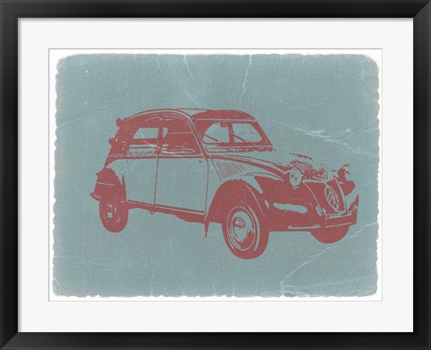 Framed Citroen 2CV Red Print