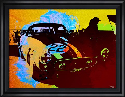 Framed Ferrari Watercolor 1 Print