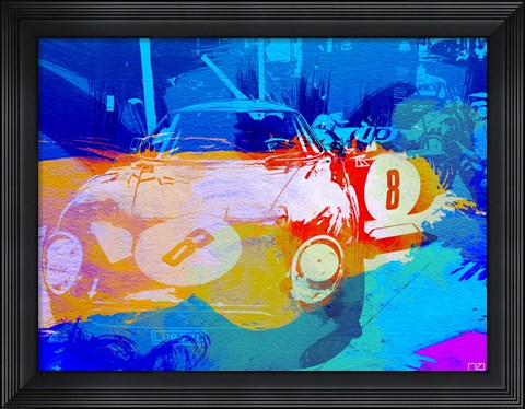 Framed BMW Before Race Watercolor Print