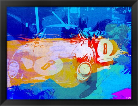 Framed BMW Before Race Watercolor Print