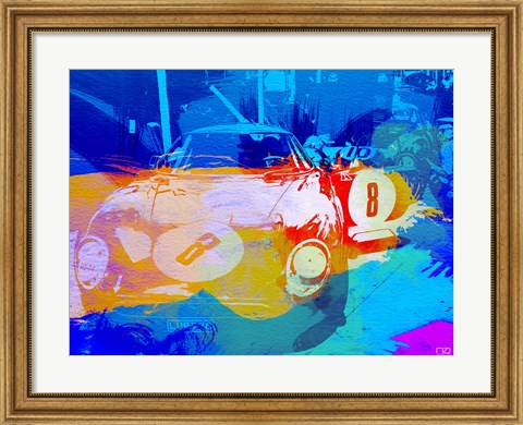 Framed BMW Before Race Watercolor Print