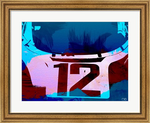 Framed Racing Number 12 Watercolor Print